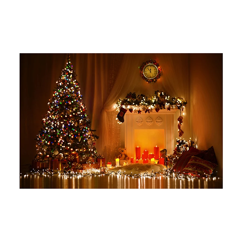 150*225 سنتيمتر عيد الميلاد المشارك الشتاء الثلوج الموقد شجرة عيد الميلاد التصوير خلفية السنة الجديدة خلفية حفلة الديكور