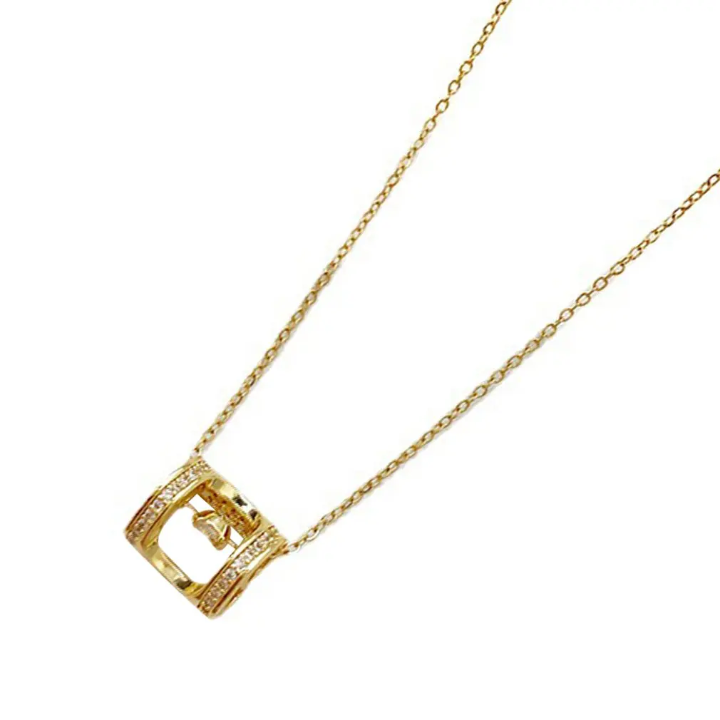 Smart Micro Diamond-studded Titanium Steel Necklace Female Small Fresh Clavicle Chain Simple Ins Wind Pendant