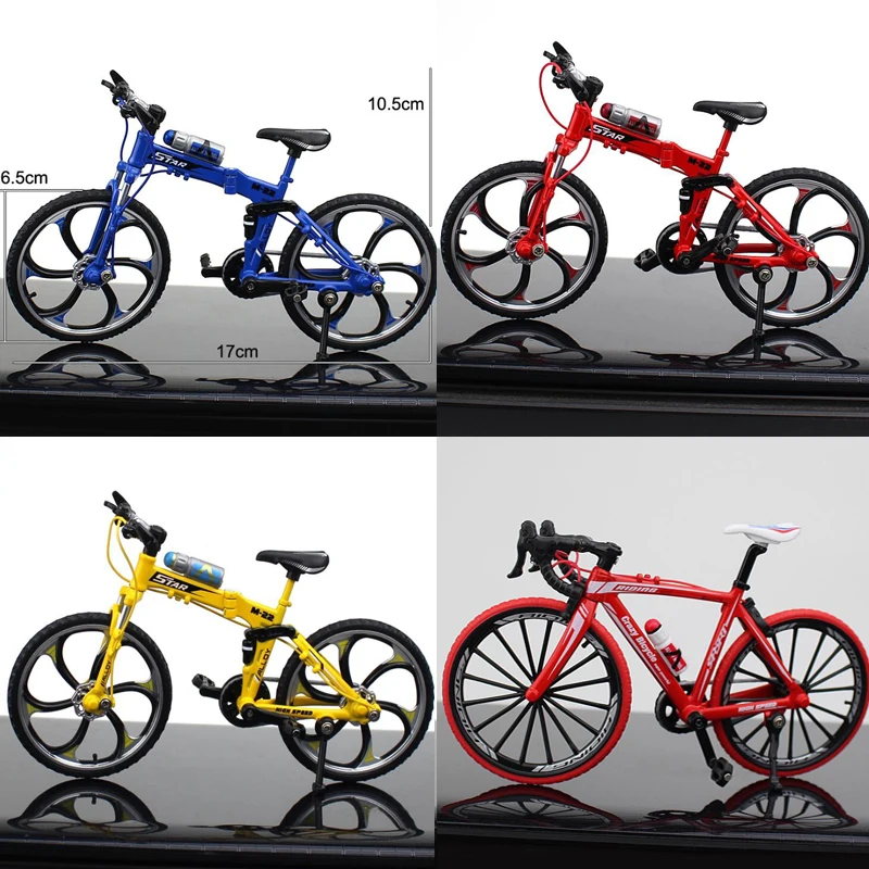 Mini modelo de bicicleta de aleación fundida a presión para adultos, simulación de dedo, bicicleta de montaña de Metal, decoración, colección de