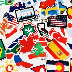 10/30/50pcs World Countries Flags Cartoon Sticker Creative Aesthetic Art Stickers Scrapbook Laptop Diy Kids Toys Decal Stickers