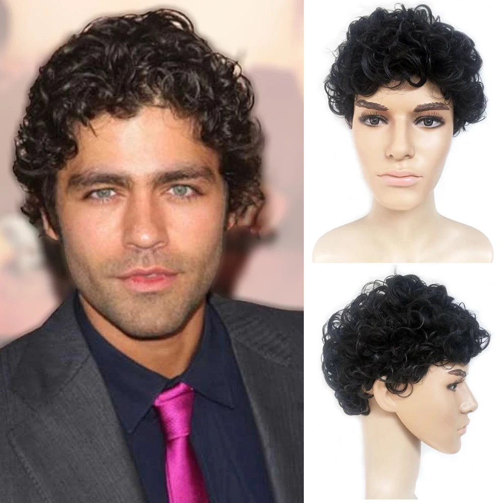 Short Men Wig Straight Synthetic Wig For Middle-aged And Elderly Men Male Hair Fleeciness Realistic Natural Toupee Wigs