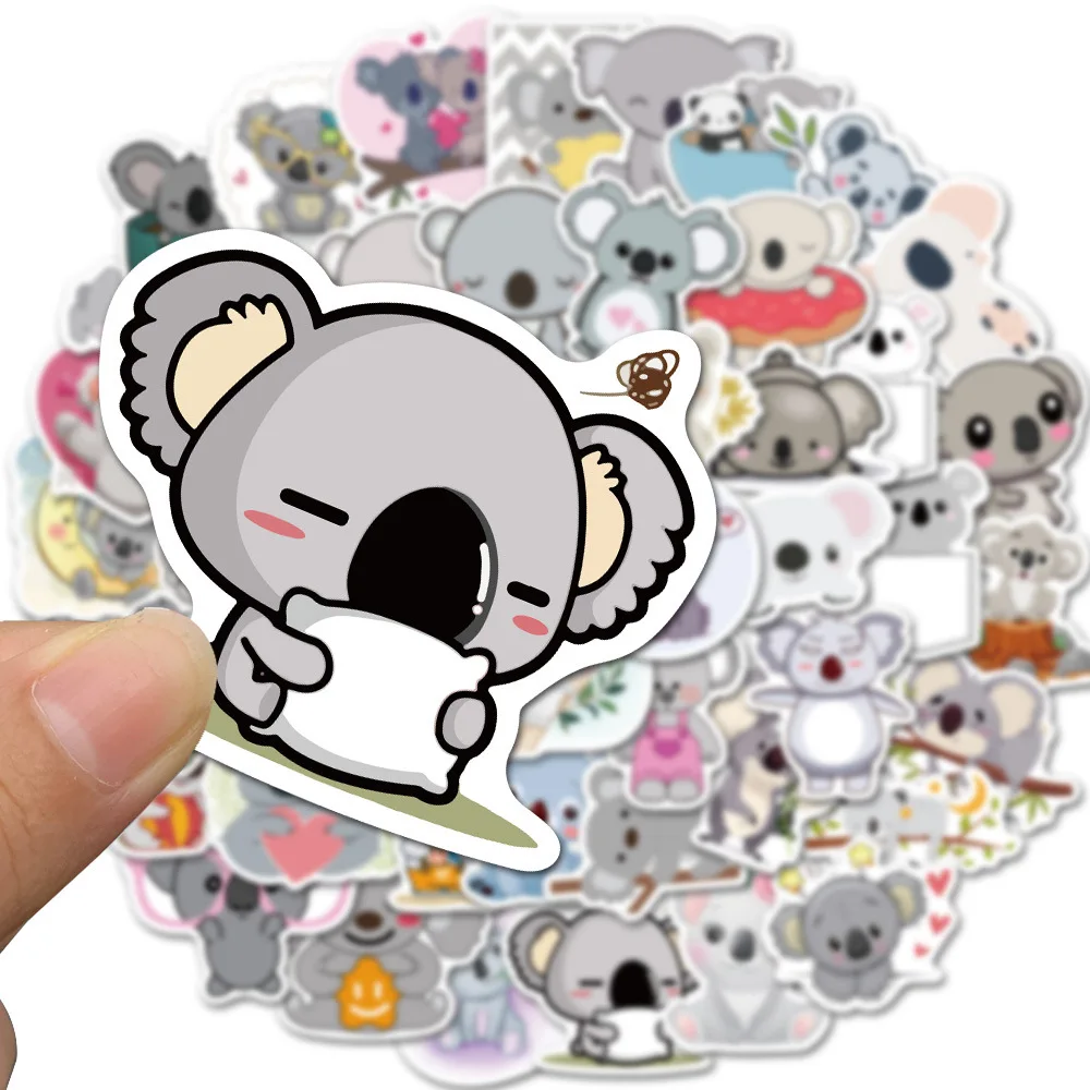 50 Buah/Set Stiker Lucu Koala Bear PVC Tahan Air Buku Tempel Diy Perlengkapan Alat Tulis Stiker Cup Koper