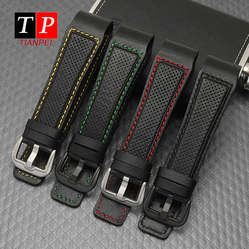 Simplicity leather watch band for Dietrich OTC-AO1 OT-3 waterproof 24mm watch strap black watch bracelet Cowhide wristwatches