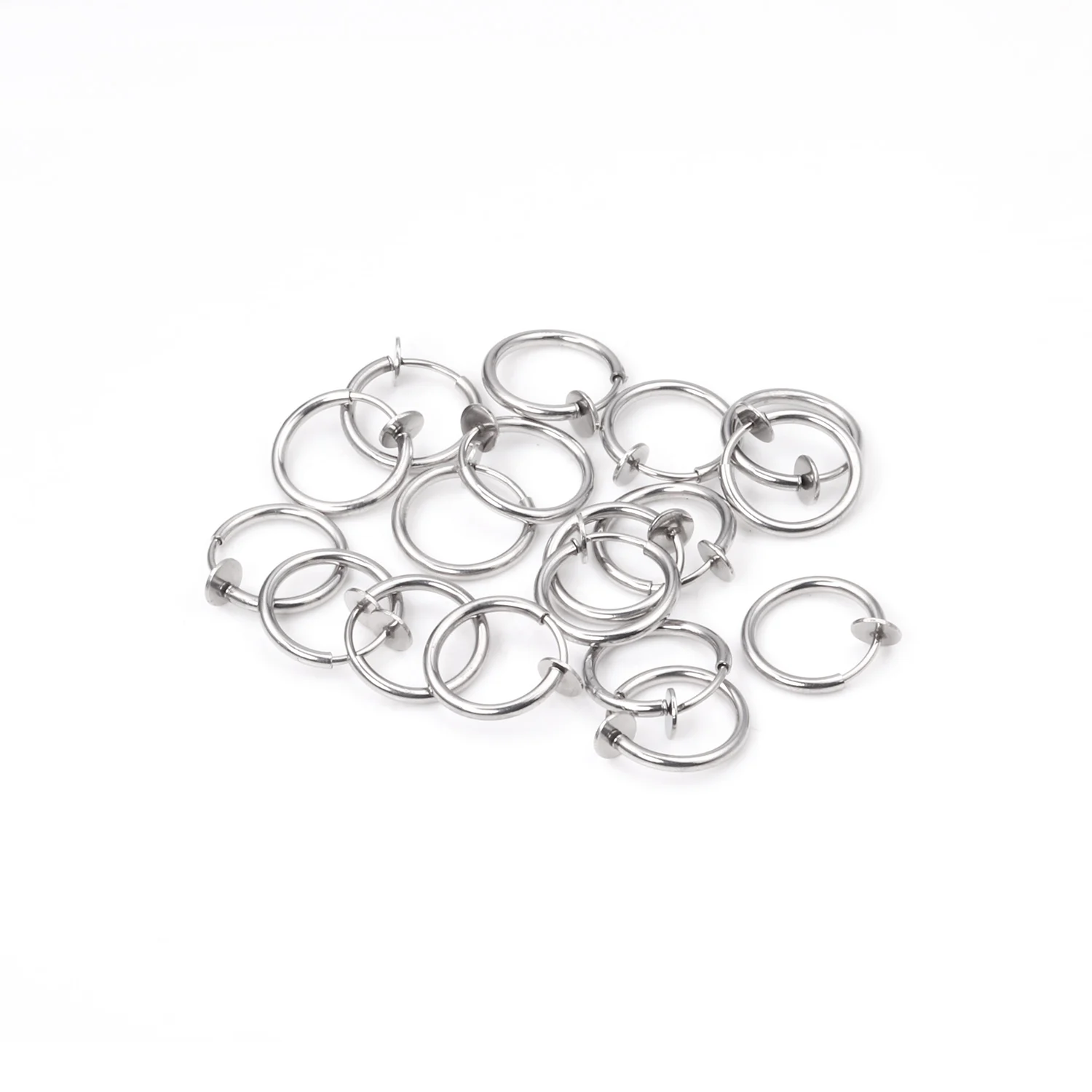 

ASON 50pcs/lot Stainless Steel Earrings Clip Nose Ring Belly Button Ring for No Ear Hole Women/Men Jewelry Accessories