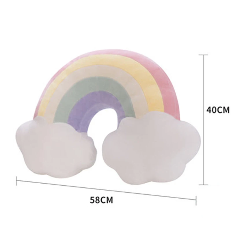 Candy Color Pillow for Home Sofa Decor, Cushion, Headrest, Cloud, Star, Rainbow, Living Room, Girl, Bedroom Decoration, Gift