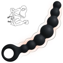 Handheld Anal Plug 7 Butt Beads Soft Silicone Sex Toys for Couple Female Vagina Masturbator Male Prostate Massage Adult Product