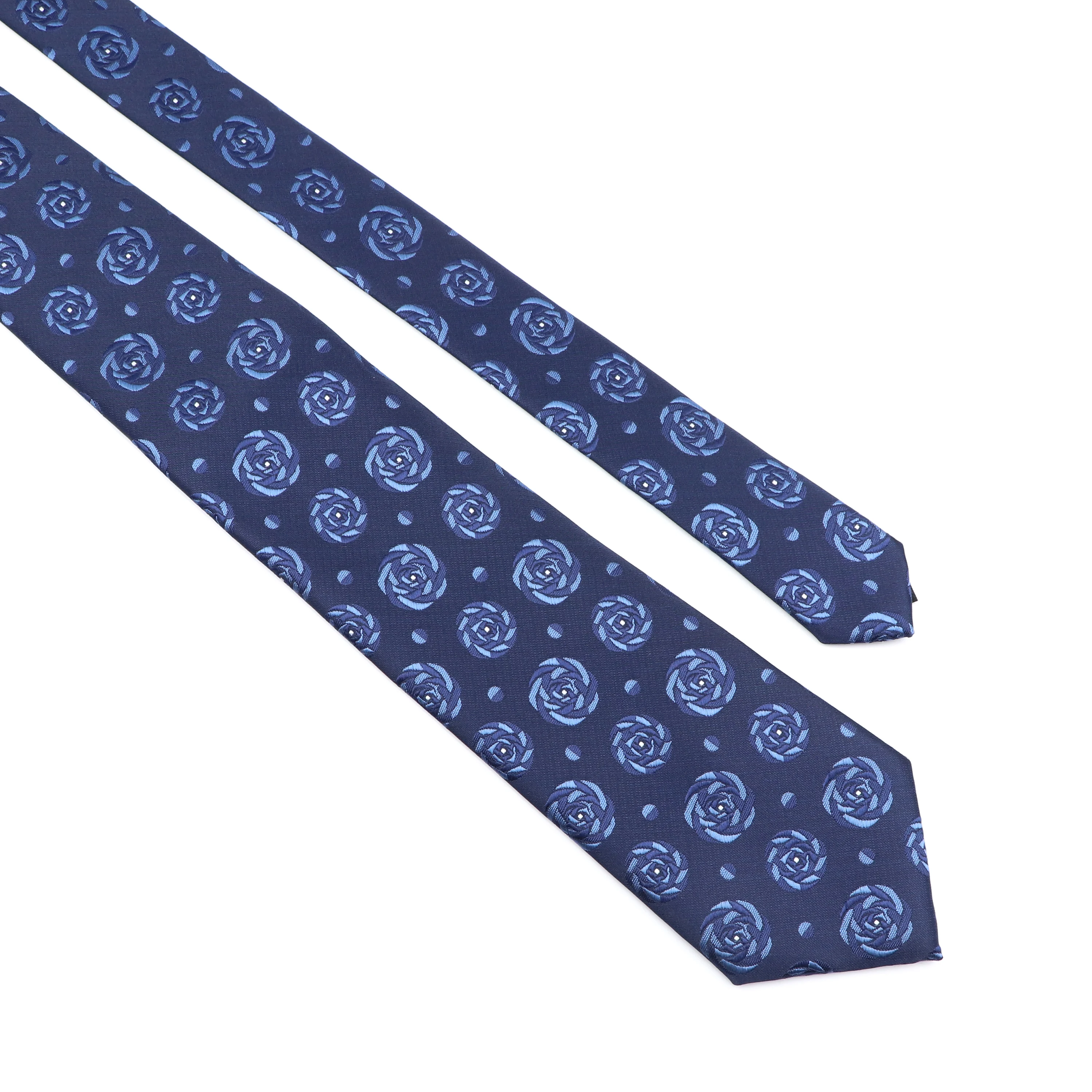 Cravate classique à rayures pour hommes, cravate à la mode, motif Floral bleu marine, accessoires Jacquard de 8cm, vêtements quotidiens, cadeau de fête de mariage pour hommes