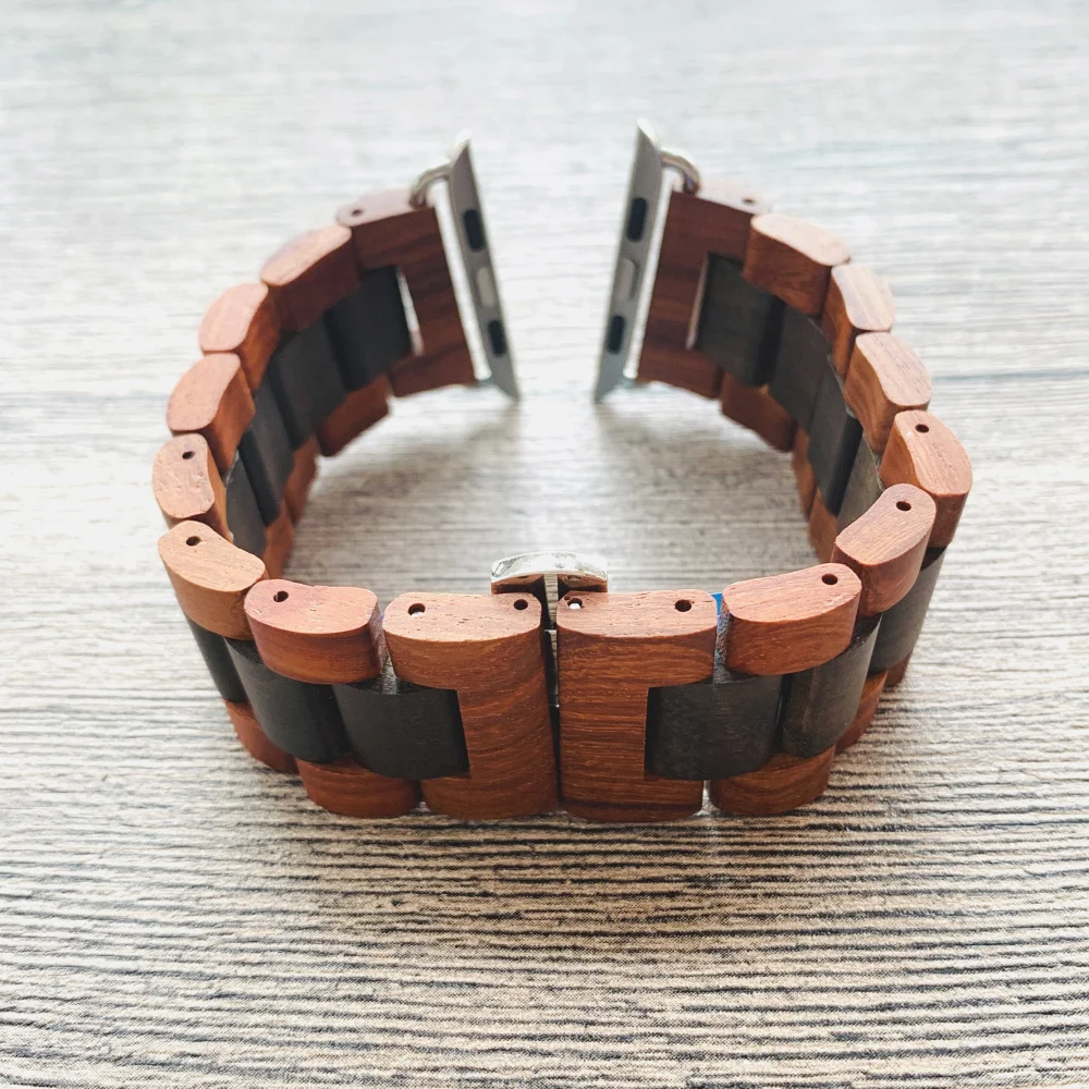 Handmade Retro Wood Band For Apple Watch Strap 38 40mm 42mm 44mm 41mm 45mm 49mm iWatch Band Series 3 4 5 6 7 8 SE Ultra Bracelet