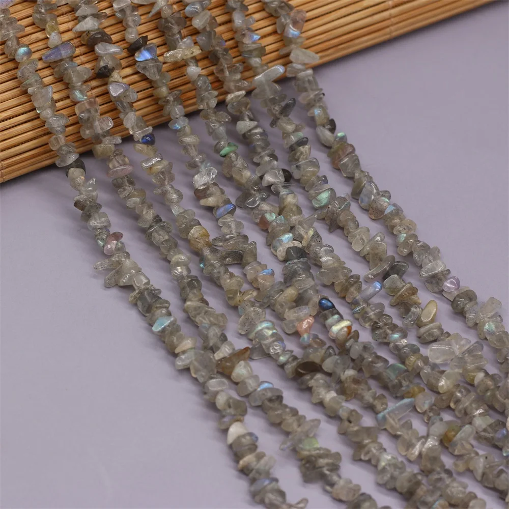 Natural Labradorite Chips Nugget Stone Beads Irregular Semi-precious Gravel Beads for Women DIY Jewelry Making Bracelet Necklace