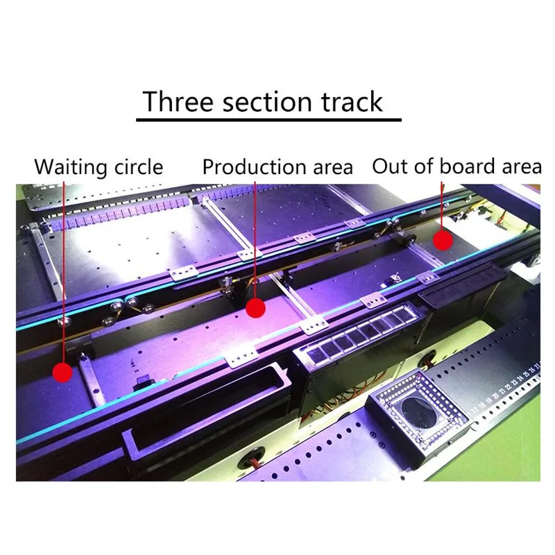 Teknologi canggih 8 kepala SMT Desktop PNP mesin pemasangan Chip SMT880, jalur tiga tahap, Motor Servo, sekrup panduan