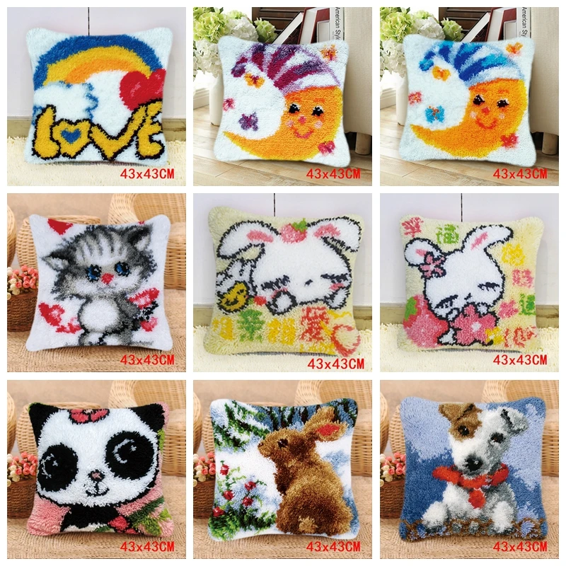 DIY Animal Series Exquisite Coarse Wool Cross Stitch Carpet Embroidery 3D Segment Embroidery Pillow Handmade Material Package