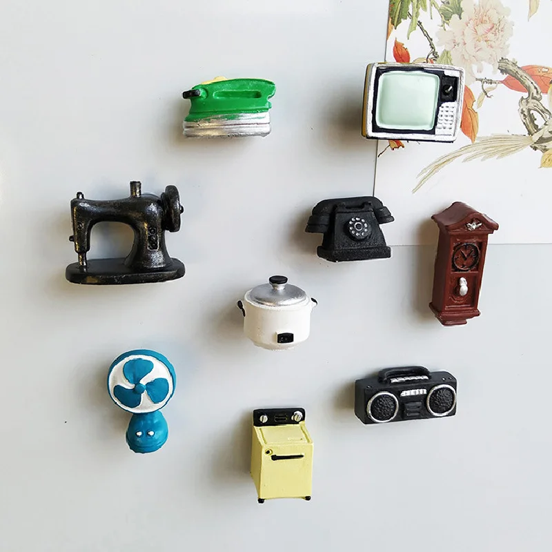 Chinese Vintage Sewing Machine Refrigerator Magnets Washing Machine TV Resin Refrigerator Magnets Home Decoration Magnets