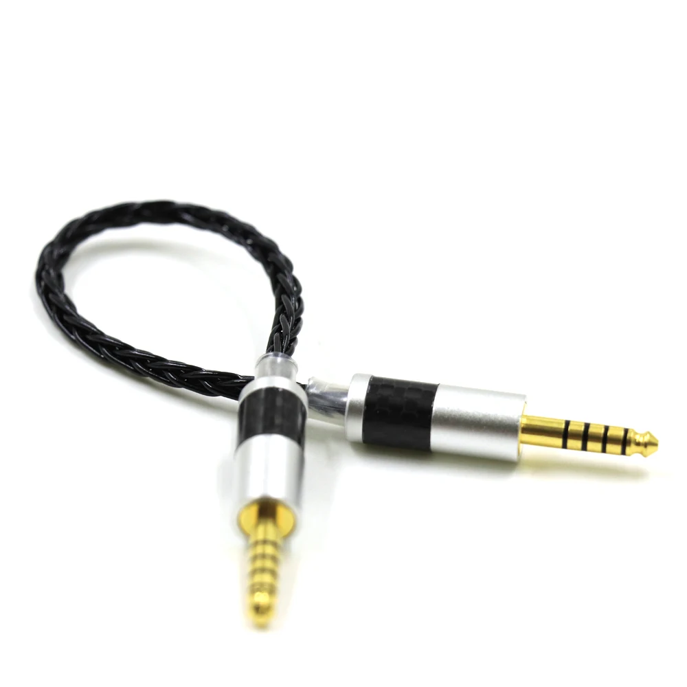 Haldane-男性用のバランスの取れたシルバーメッキのHi-Fi7nコネクタ,オーディオアダプター,ケーブル4.4のバランス,黒,4.4mm