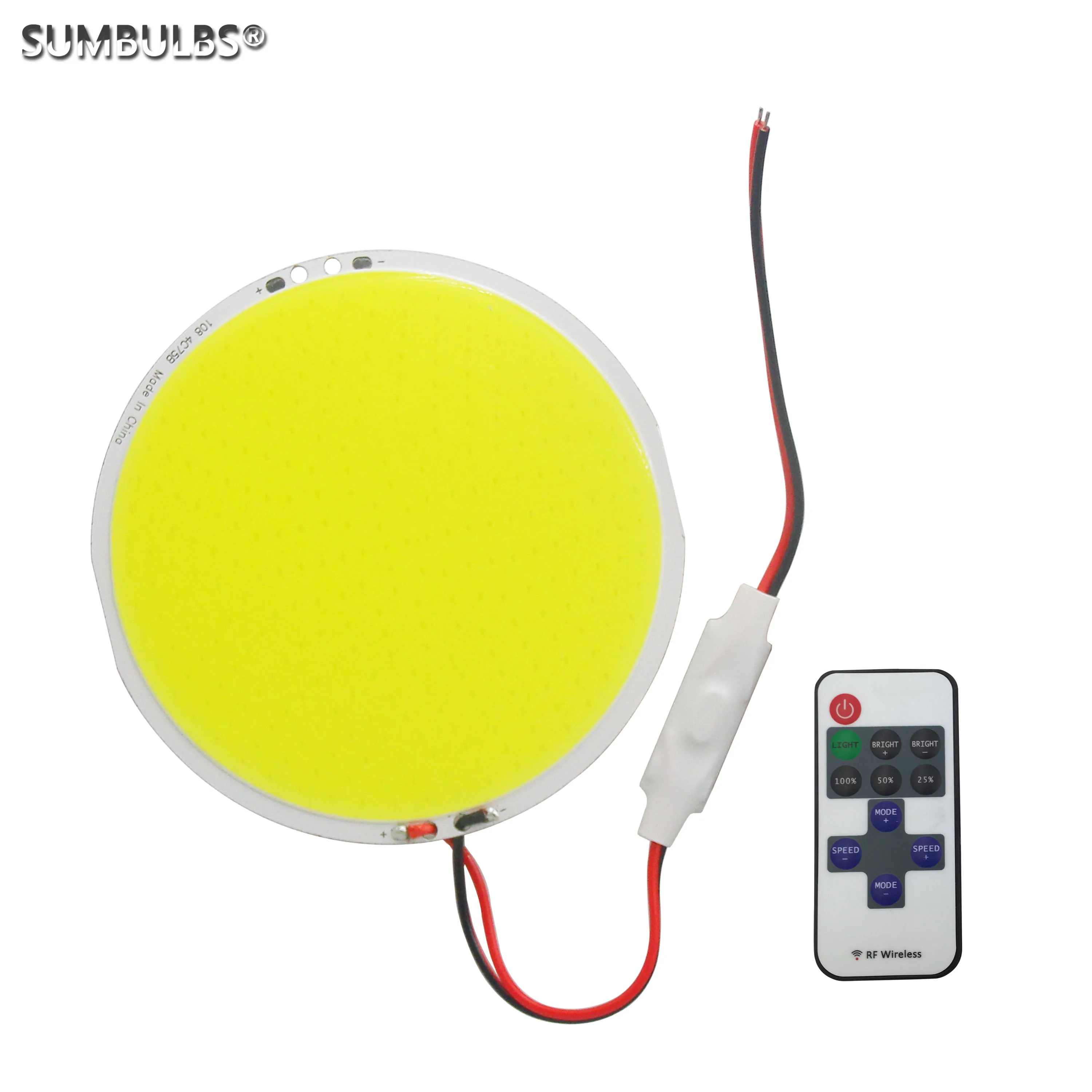 

Dimmable Round DC 12V 50W LED High Power 108mm COB Panel Light Source With Dimmer Lamp Cold White Blue Bulb