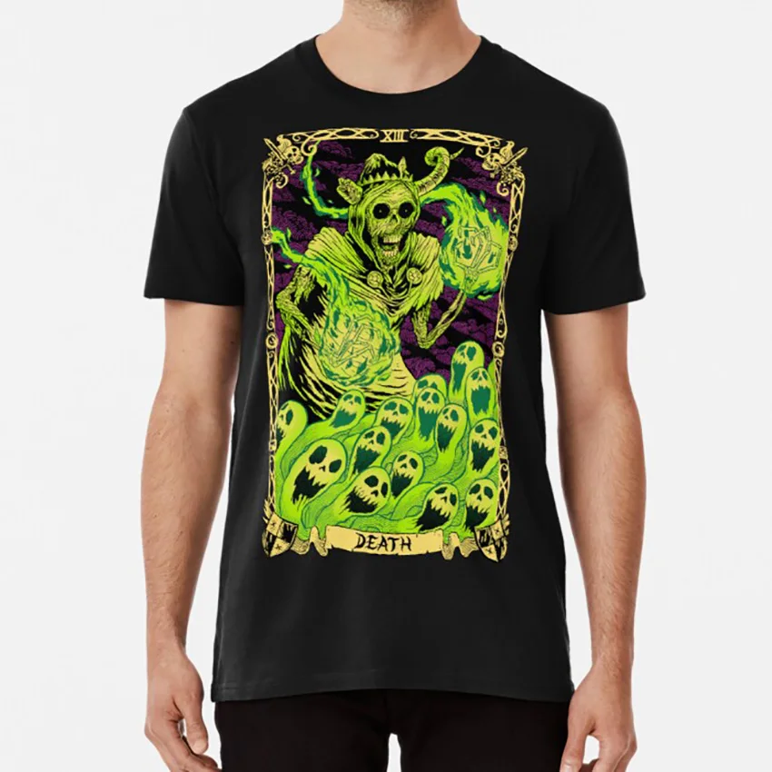 Death T Shirt The Lich Enchiridion Tarot Magician Undead Cartoons Death Stickers