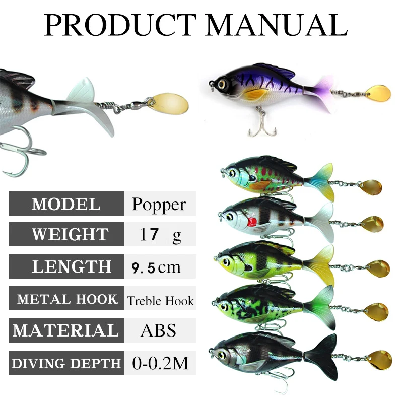 Whopper Plopper – Señuelo de superficie de cola giratoria - imagen 2