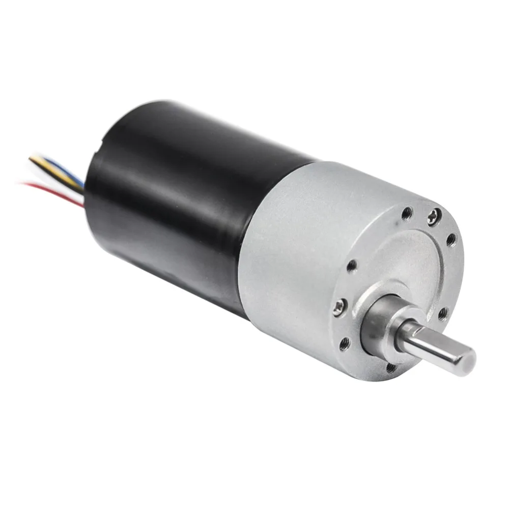 Motor de engranaje sin escobillas CC con soporte 12V 24V diámetro 37mm 10-1000rpm Motor de engranaje eléctrico sin escobillas BLDC con soporte