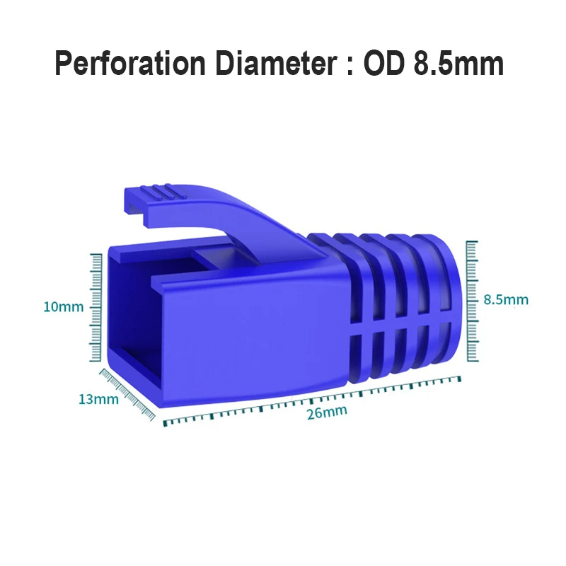 OULLX RJ45 Cat7 Casquettes Cat6a Réseau Ethernet Câble Connecteur Cat 7 Prise De Protection Couleur Pure Bottes Fourreau Couleur Bush OD 8.5mm