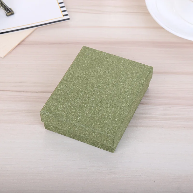 DoreenBeads Square Jewelry Boxes Packaging Box Bracelet Gift Box 9*7*3cm Green Black Goden Silver Color Valentine's Day 1 Piece