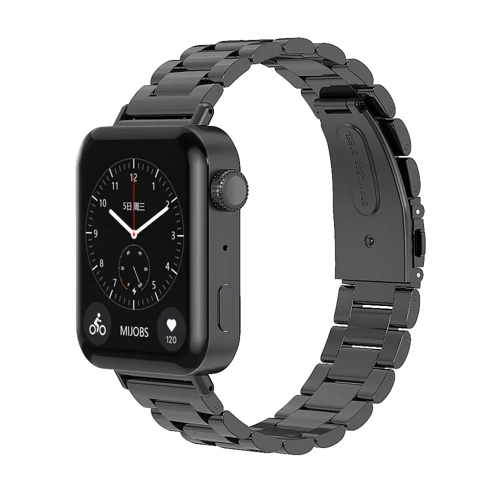 حزام ل Xiaomi مي ووتش الاسوره المعادن الفولاذ المقاوم للصدأ سوار كوريا ل مي ووتش حزام موصل ل مي ووتش اكسسوارات