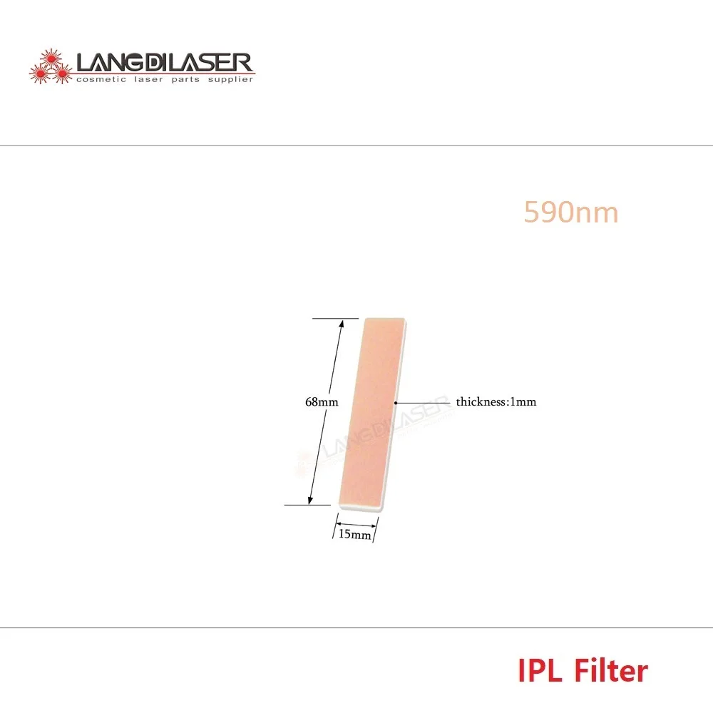 

590nm IPL оптические фильтры, размер: 68*15*1 мм, оптический фильтр для IPL, сосудистые очаги (телангиэктаз) удаление