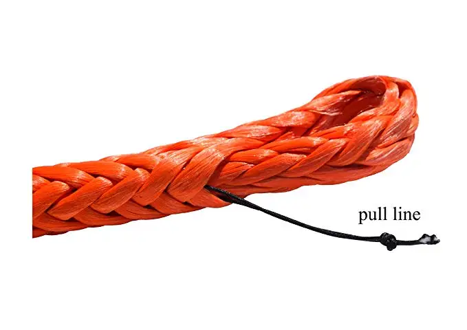 Orange 10mm*80mm ATV Winch Shackle,Synthetic Winch Rope for Off Road,Rope Shackle