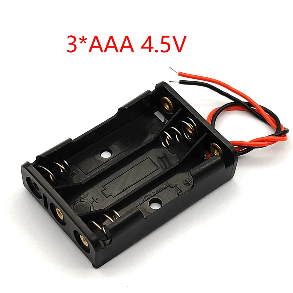 5 Pcs 3 x AAA Battery Box Case Holder With Wire Leads AAA Battery Case Connecting Solder 4.5V