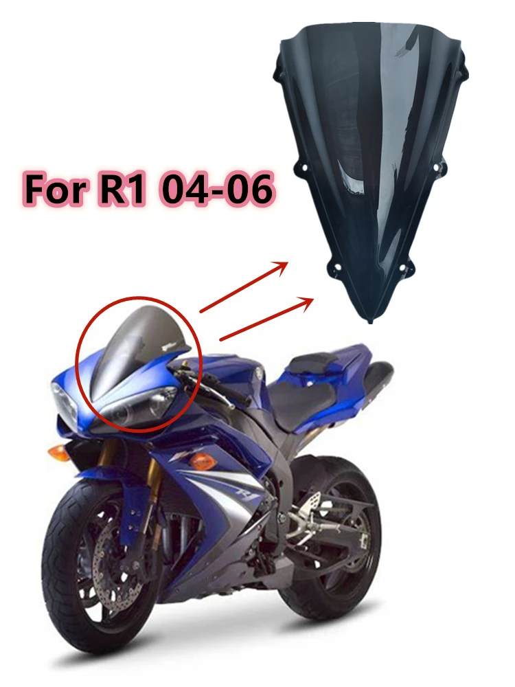 Parabrisas de alta calidad para motocicleta, accesorios duraderos de burbujas para YAMAHA YZF1000 R1 YZF-R1 2004 2005 2006 04-06