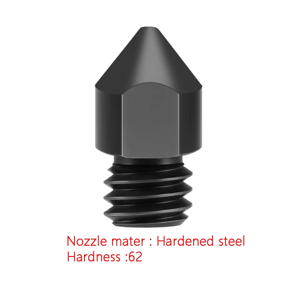 MK7 MK8 Nozzle Super Hard Steel Mold Steel Corrosion-Resistant Extruder Threaded 1.75mm 3D Printer Nozzle for Ender3 Pro