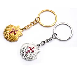 Cross Keychain Santiago Keyring Shell Cross Church Gift kaychains