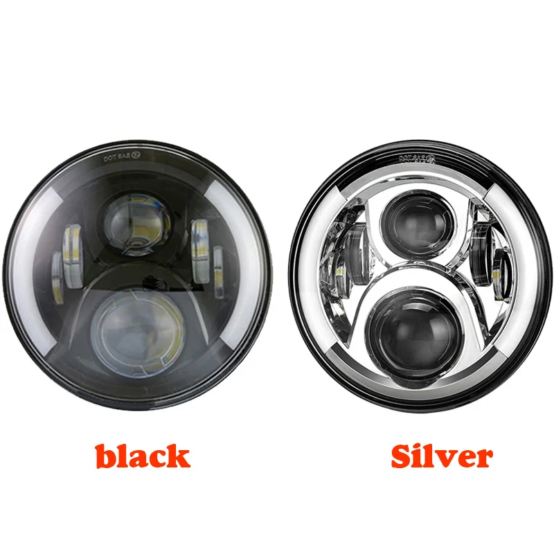 

7" Round LED Headlight Lamp Motorcycle 50W H4 Hi/Low Beam Headlight DRL For Honda CB 400 500 1300 Hornet 250 600 900 VTR 250