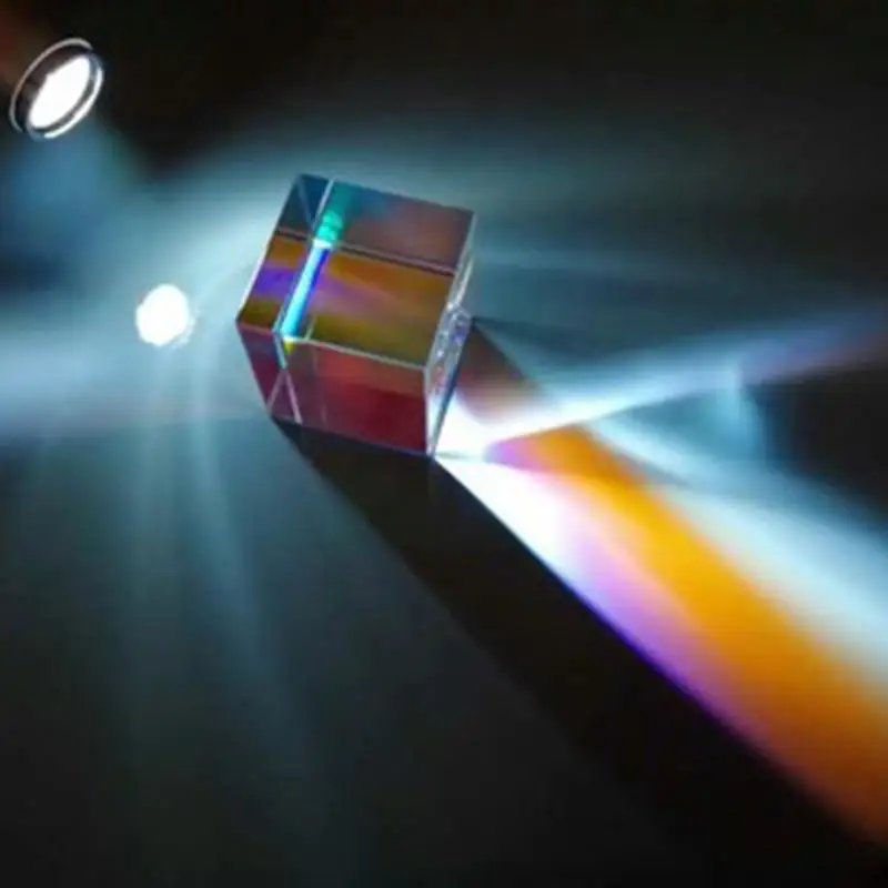 18*18*18mm Crystal Optical Prism Cube Optical Prisma Photography Color Combination Prism Clear Glass  Rainbow