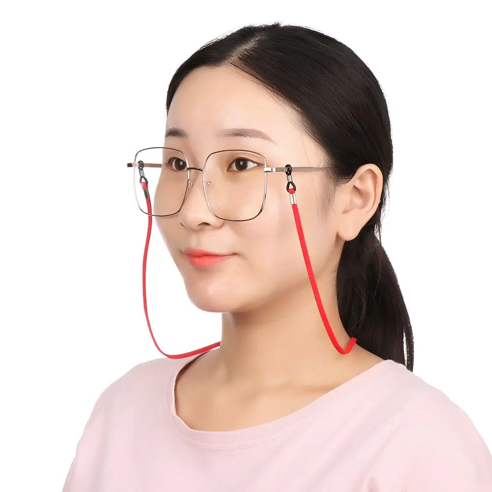 Fashion Leather High Elasticity Anti-lost Face Mask Lanyards Reading Glasses Chain Neck Straps