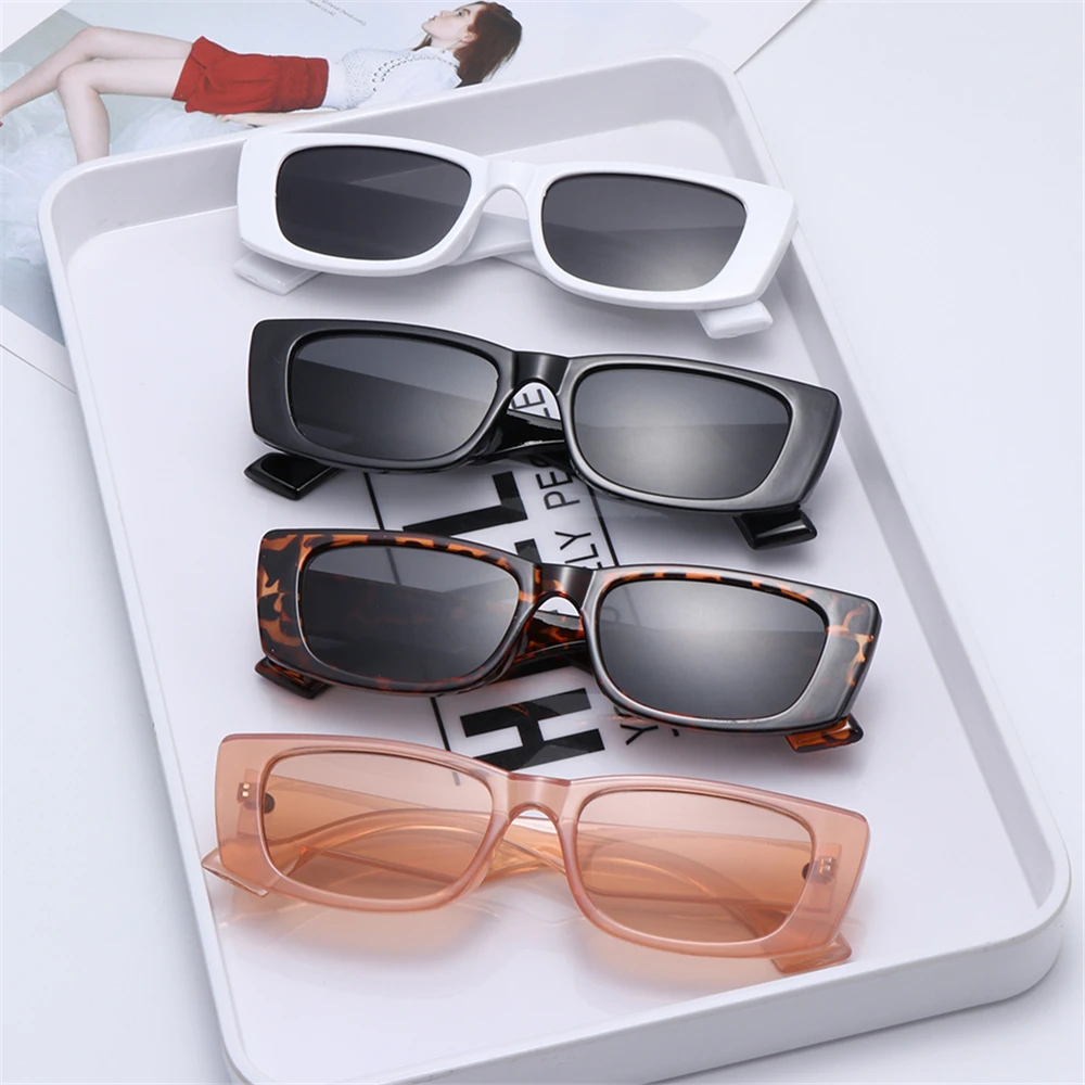 Fashion Candy Color Rectangle Sunglasses for Women Men Small Square Vintage Shades Sun Glasses UV400 Beach Eyewear