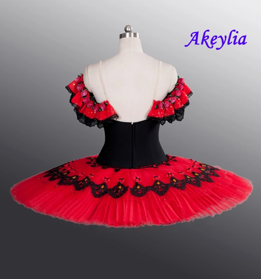 Spanish Pancake Tutu Don Quixote Ballet Tutu Classical Costume Red Professional Ballet Tutus for Girl  and women