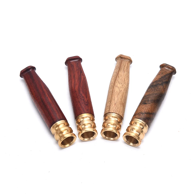 1Pc Reusable Handmade Filter Wood Cigarette Holder Smoking Pipe Bit Straight Filter Wooden Tobacco Filter Cigarette Holder