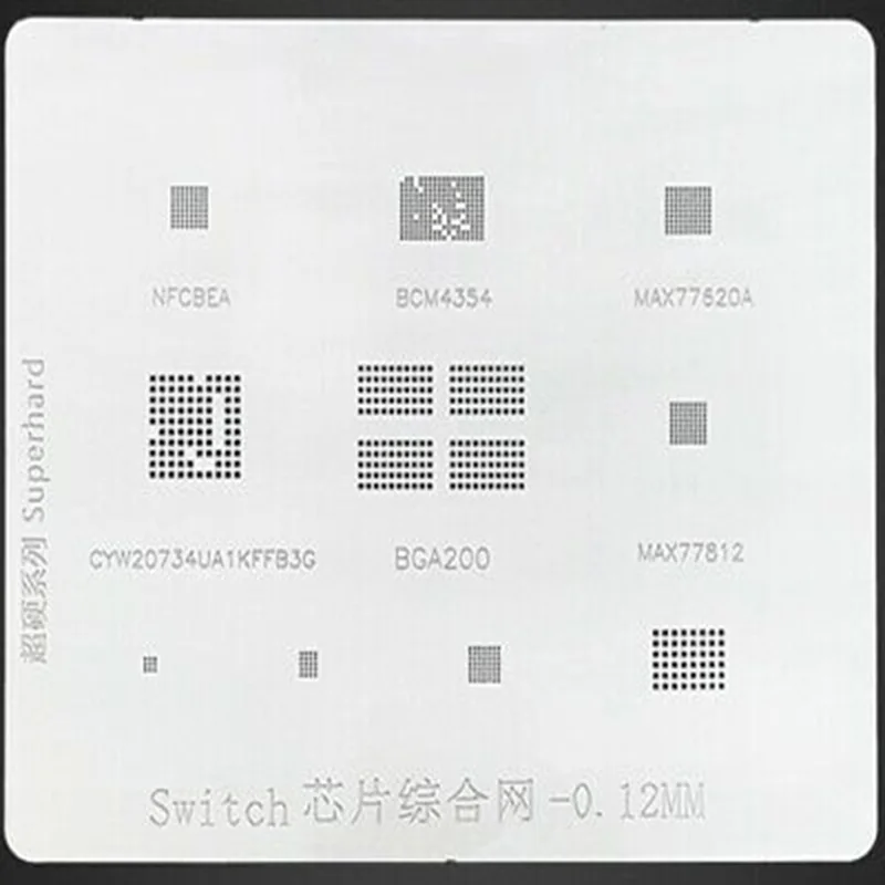 Stencil For Switch NS IC BGA200 NFCBEA BCM4354 MAX77620A MAX77812 CYW20734 Reball Solder Ball Tin Plant Net