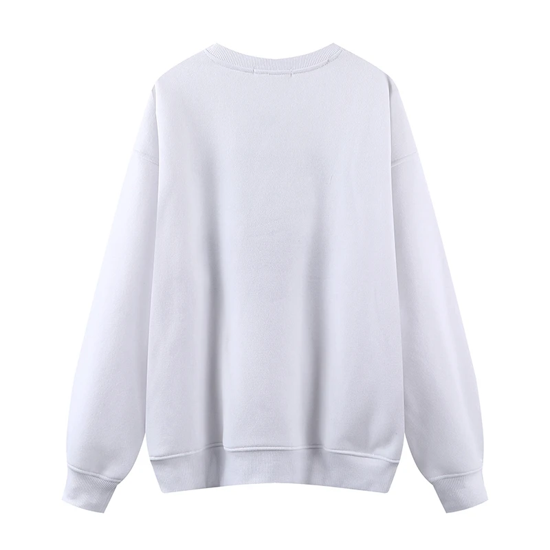 Oversize Girls Embroidery Cotton Sweatshirts 2022 Spring-Autumn Fashion Ladies Loose Pullovers Vintage Women Fleece Sweatshirt