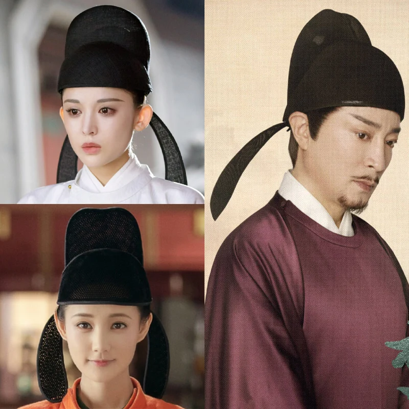 

Black Adjustable Chinese Ancient Courtier General Caps For Adults Children Ming Song Han Dynasty Poet Libai Teacher Hats