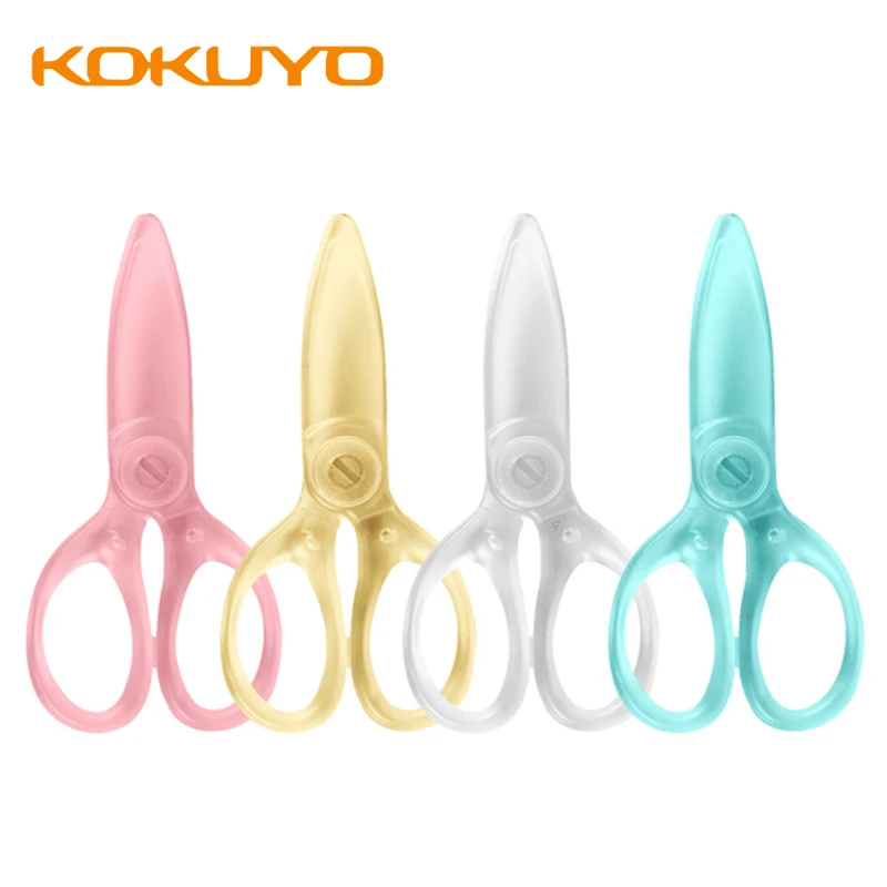 1pcs KOKUYO Scissors Safety Resin Children\'s Scissors Pastel Cookie Students Round Head Scissors Resin Material Durable