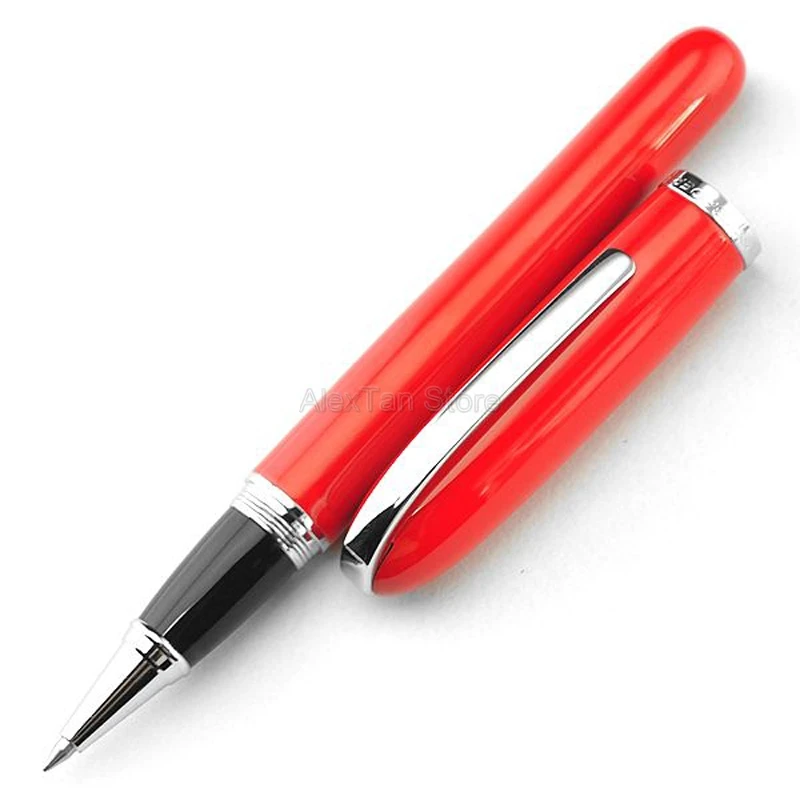 Baoer Writing Gadget Metal Roller Ball Pen Vivid Red With Silver Clip Unique Design Office & School Supplies