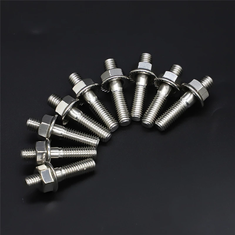 For B D Series M8*40 Exhaust Manifold Stud For Honda Civic Acura Integra V3 Stainless Steel Exhaust Stud Serrated Bolt Nut Screw