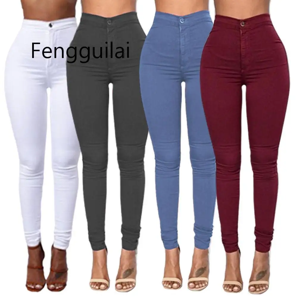 S-XXXL Women Denim Skinny Jeggings Pants High Waist Stretch Jeans Slim Pencil Trousers Wash Skinny Jeans Woman High Waist Winter