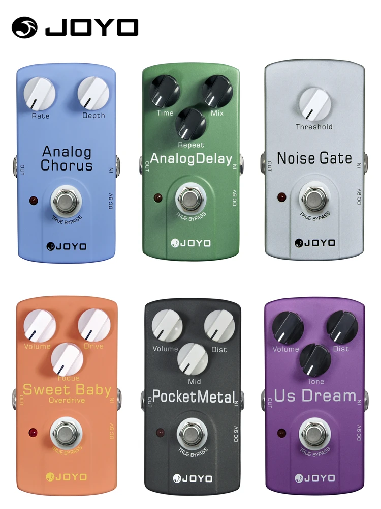 JOYO Guitar Effect Pedal Noise Gate / Analog Chorus / Boost / Overdrive / Distortion / Delay / US Dream / Hot Plexi / Switch