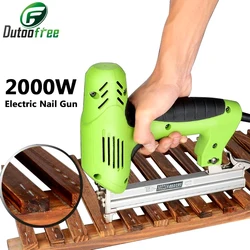 220V 2000W Electric Nail Gun Dual Purpose Nail Gun Yard Gas Nail Grab Woodworking Tools Portable Electric Tacker Gun Power Tools