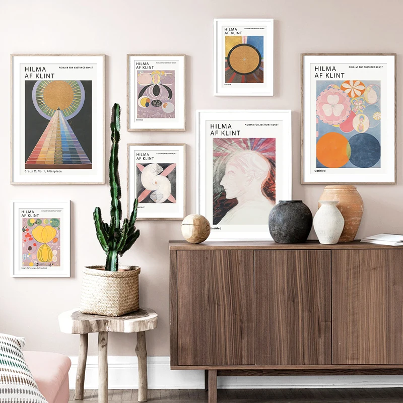 Hilma af Klint Museum Exhibition Poster Print Swedish Abstract Geometric Artwork Canvas Painting Wall Art Pictures Gallery Decor