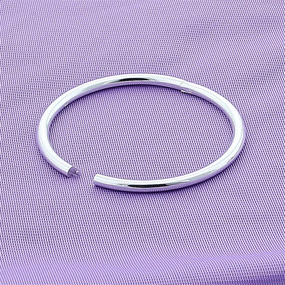 Fashion Female 925 Sterling Silver Bangle Simple Solid Smooth Bracelet Bangle For Women Charm Jewelry Party Birthday Gifts