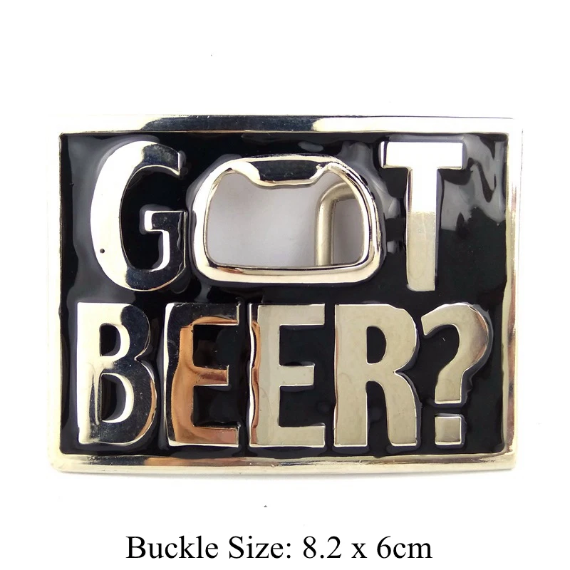 Black PU Leather Casual Hip Waist Belts for Men Boys with GOT BEER Bottle Opener Metal Buckle Western Cowboy Fashion Accessories