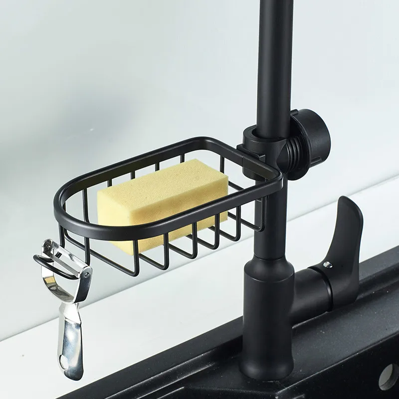 

Telescopic Sink Shelf Soap Sponge Drain Rack Storage Basket Faucet Holder Adjustable Bathroom Holder Sink For Home Kitchen