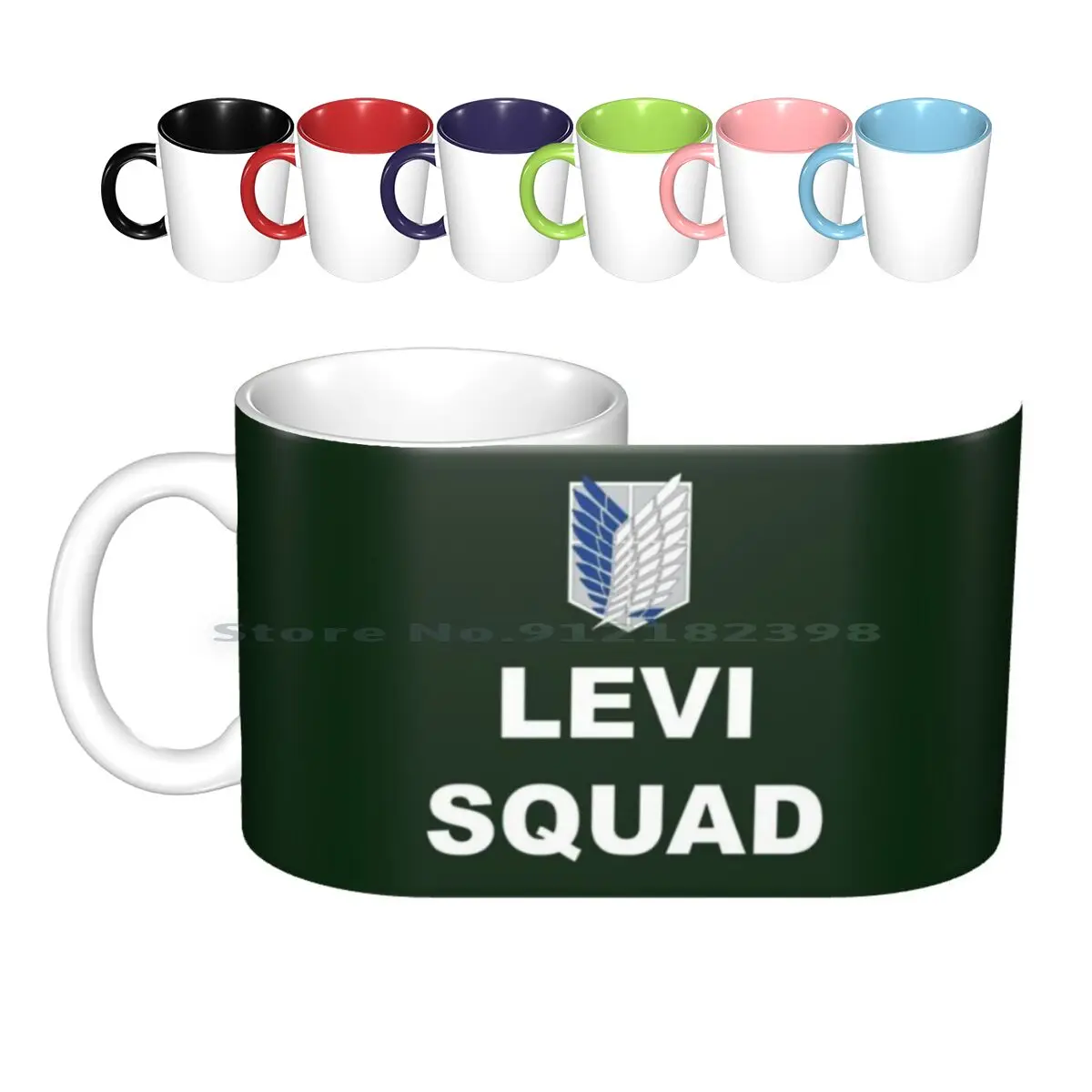 Levi Squad Ceramic Mugs Coffee Cups Milk Tea Mug Special Operations Squad Levi Squad Petra Ral Eld Jinn Oluo Bozado Gunther